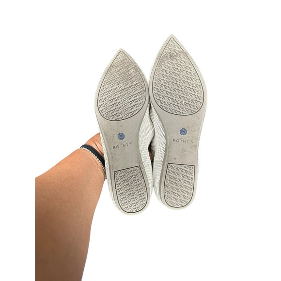 Rothy's Gray Flax Birdseye The Point Ballet Flat Size 8 1/2 MISSING INSOLES - Picture 7 of 7